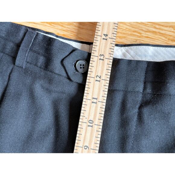 YSL Yves Saint Laurent Pour Homme Mens Trousers Black Wool Blend Cuff 38 x 34 - Picture 9 of 11